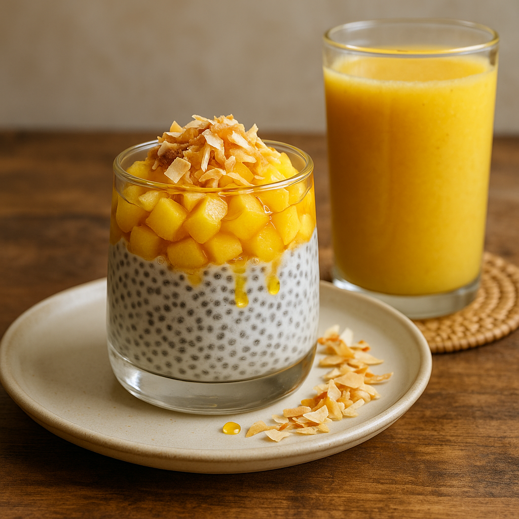 Chilled Golden Apple & Chia Pudding Parfait