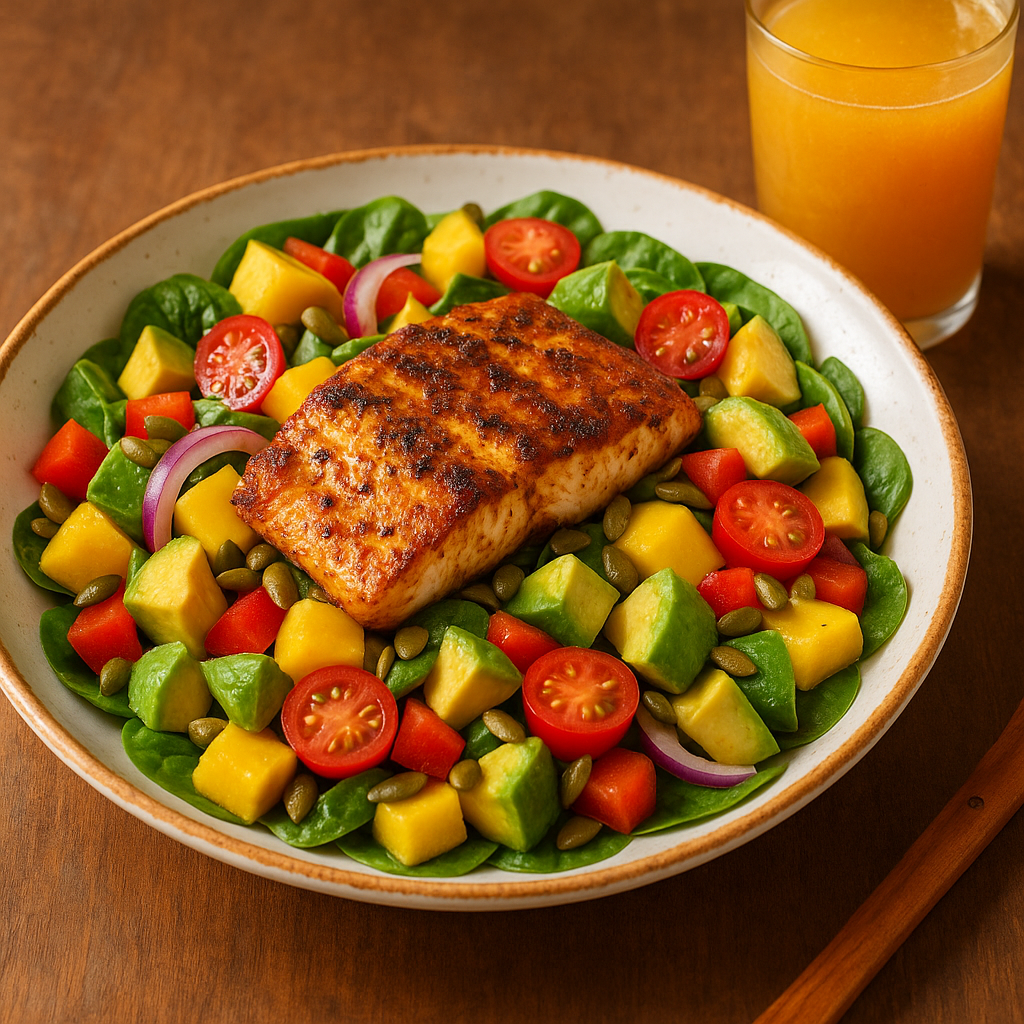Island Spiced Mahi-Mahi & Tropical Avocado Salad