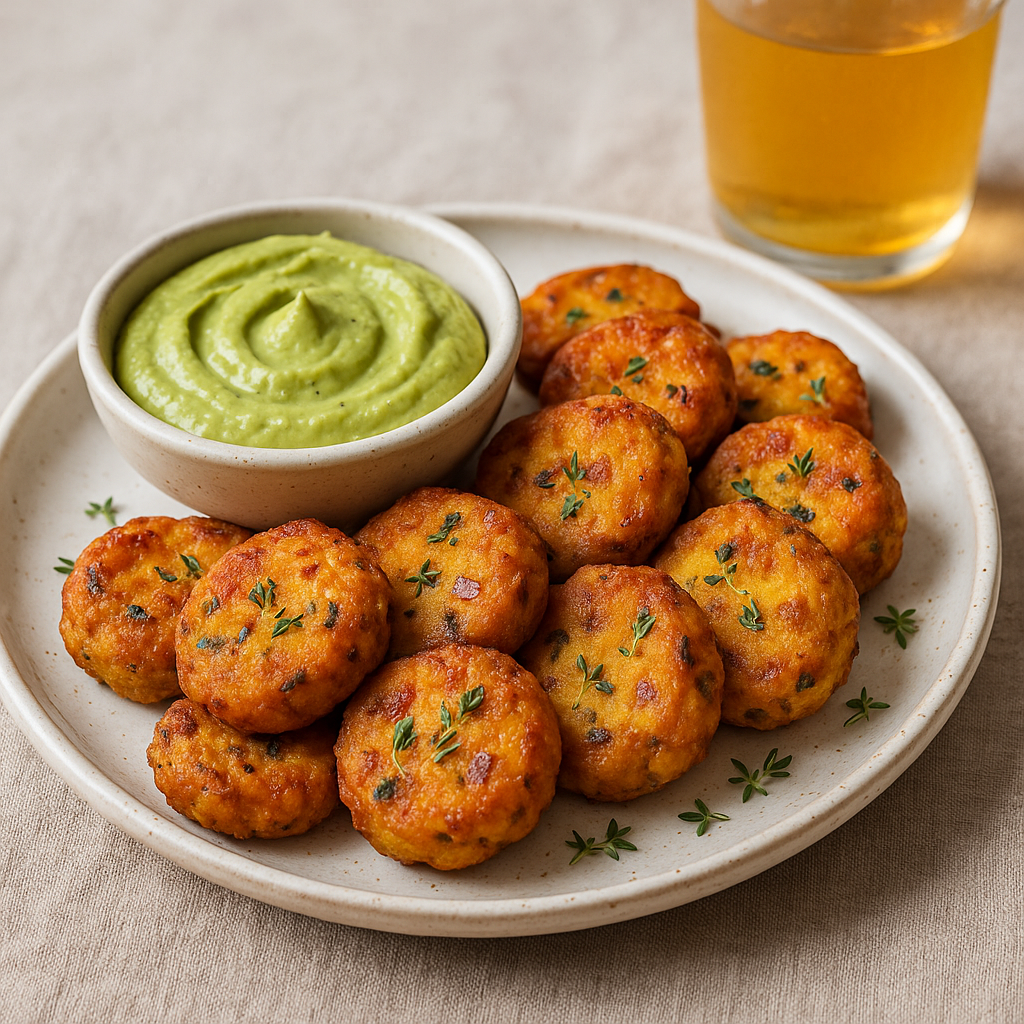 Plantain Akara Bites with Avocado Dip