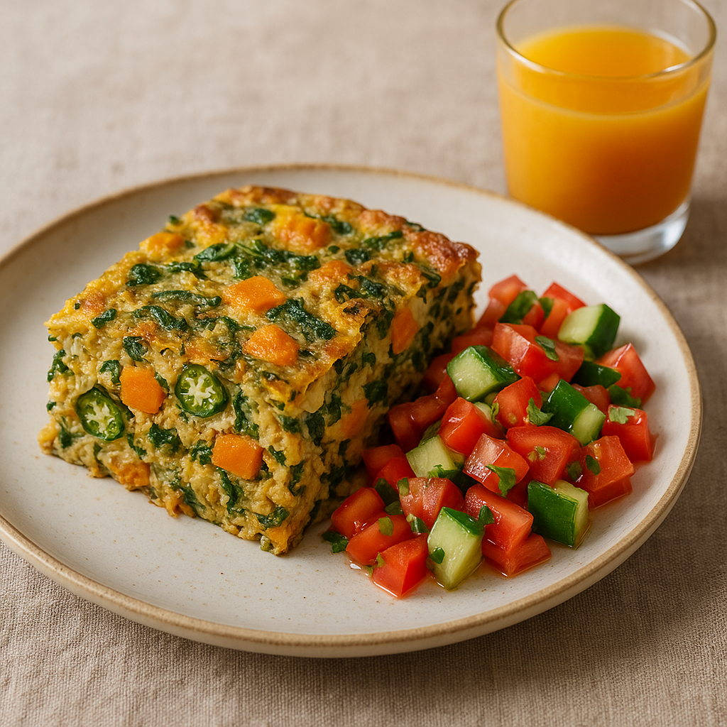 Bajan Vegetable Frittata with Local Herbs & Salt Fish
