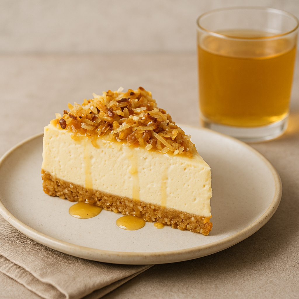 Golden Honey-Nut Coconut Cheesecake