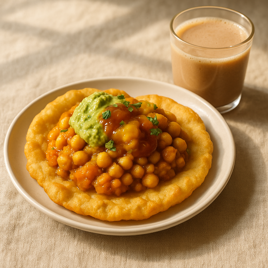 Trini Doubles with Channa, Pumpkin, Avocado & Mango Chutney