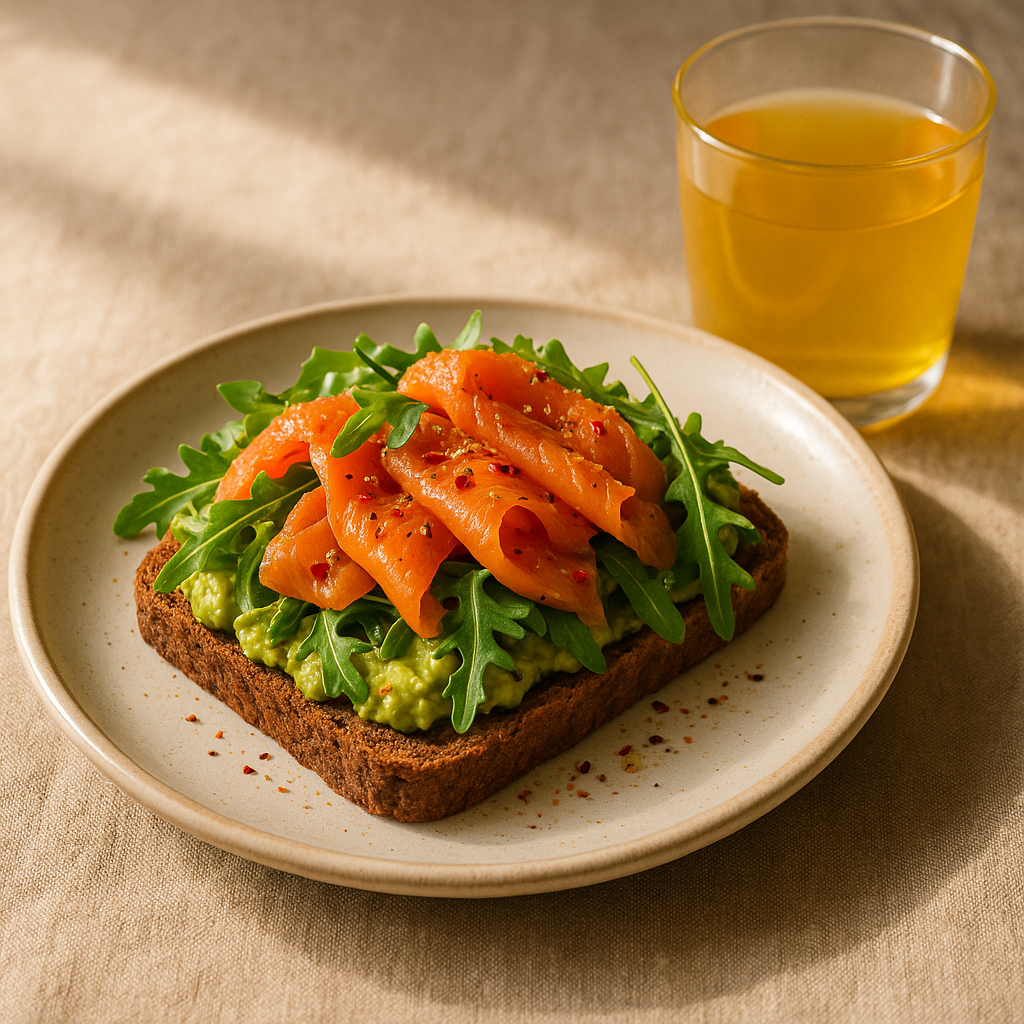 Spicy Smoked Salmon & Avocado Toast on Rye