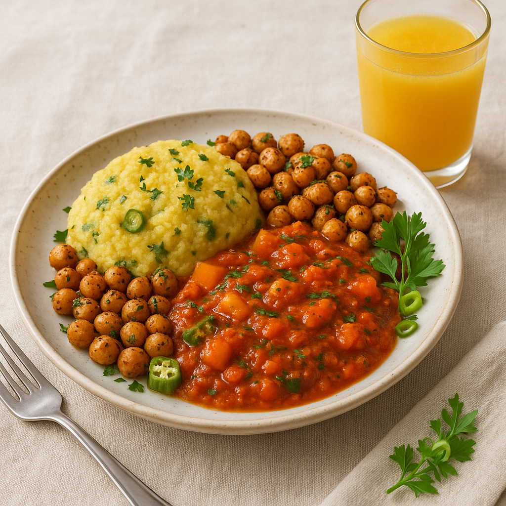 Barbadian Chickpea and Pumpkin Cou-Cou Bowl